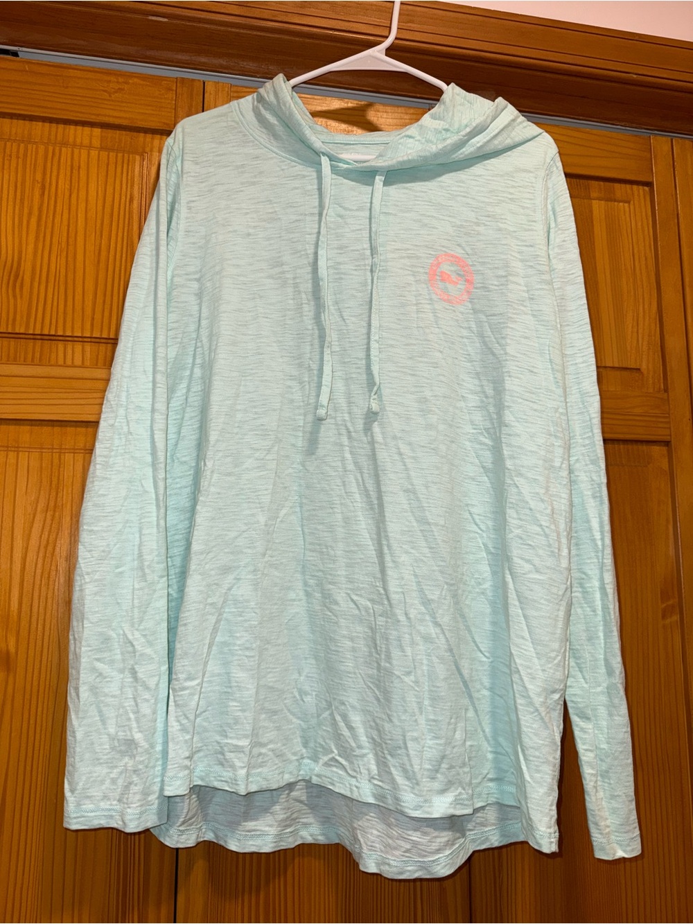Vineyard Vines Light Aqua Hooded Long Sleeve Top